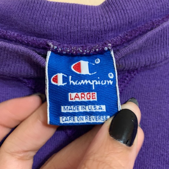 Codeine Purple Champion Crew Sweatshirt Size Large Pit To Pit 23in - Picture 2 of 4
